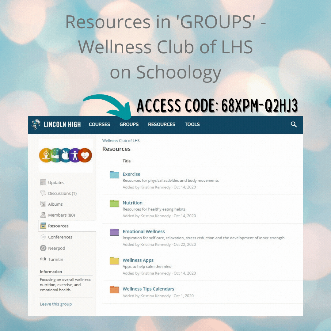 Wellness Schoology Page gif